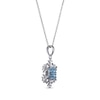 Thumbnail Image 2 of Round-Cut Swiss Blue Topaz Snowflake Necklace Sterling Silver 18”