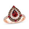 Thumbnail Image 1 of Le Vian Pear & Round-Cut Garnet Ring 3/4 ct tw Diamonds 14K Strawberry Gold