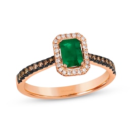 Le Vian Emerald Ring 1/5 ct tw Diamonds 14K Strawberry Gold