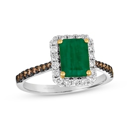 Le Vian Emerald Ring 1/2 ct tw Diamonds 14K Two-Tone Gold