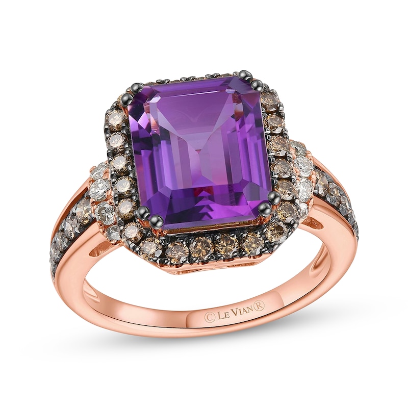 Main Image 1 of Le Vian Amethyst Ring 7/8 ct tw Diamonds 14K Strawberry Gold