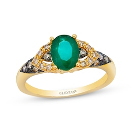 Le Vian Emerald Ring 1/5 ct tw Diamonds 14K Honey Gold