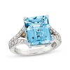 Thumbnail Image 1 of Le Vian Blue Topaz Ring 1/3 ct tw Diamonds 14K Vanilla Gold