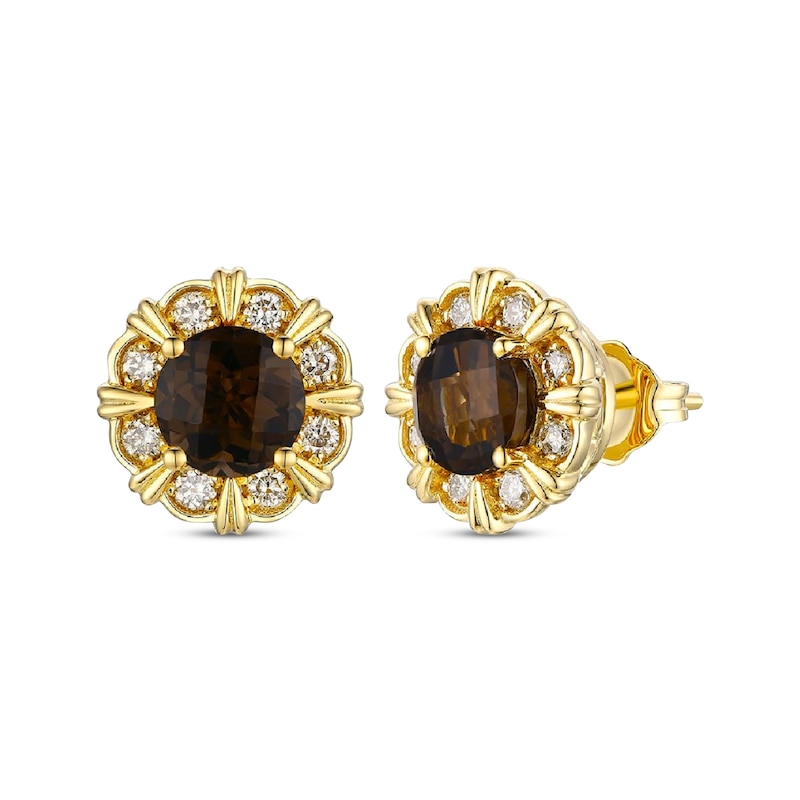 Main Image 1 of Le Vian Chocolate Quartz Stud Earrings 1/4 ct tw 14K Honey Gold