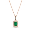 Thumbnail Image 1 of Le Vian Emerald Necklace 1/8 ct tw Diamonds 14K Strawberry Gold 20”