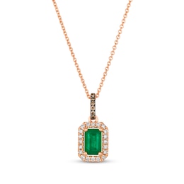 Le Vian Emerald Necklace 1/8 ct tw Diamonds 14K Strawberry Gold 20”