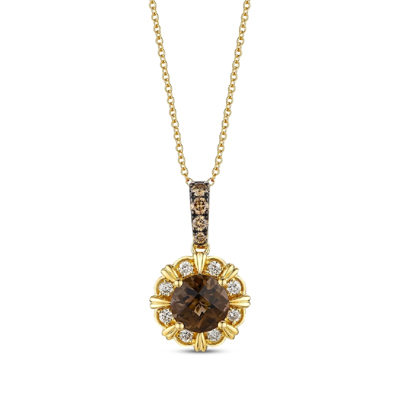 Main Image 1 of Le Vian Chocolate Quartz Necklace 1/4 ct tw 14K Honey Gold 20”