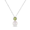 Thumbnail Image 1 of Cultured Pearl & Peridot Bezel Gift Set Sterling Silver