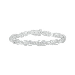 Diamond Infinity Link Bracelet 1/2 ct tw Sterling Silver 7.25&quot;