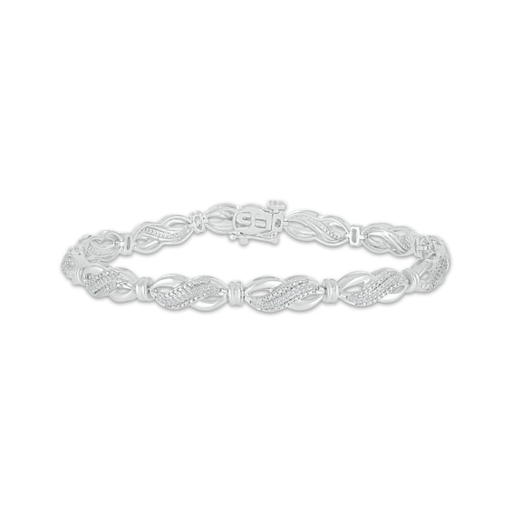 Diamond Infinity Link Bracelet 1/2 ct tw Sterling Silver 7.25"