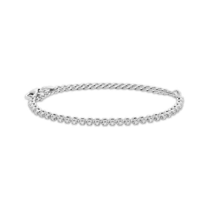 Main Image 1 of Diamond Adjustable Line Tennis Bracelet 1/4 ct tw 10K White Gold