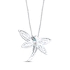 Thumbnail Image 3 of Swiss Blue Topaz, Lab-Created Opal & Diamond Accent Dragonfly Necklace Sterling Silver 18”