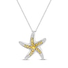 Thumbnail Image 1 of Citrine & White Lab-Created Sapphire Starfish Necklace Sterling Silver