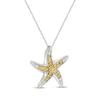 Thumbnail Image 2 of Citrine & White Lab-Created Sapphire Starfish Necklace Sterling Silver