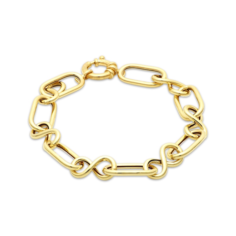 Main Image 1 of Hollow Infinity Link Bracelet 10K Yellow Gold 7.5&quot;