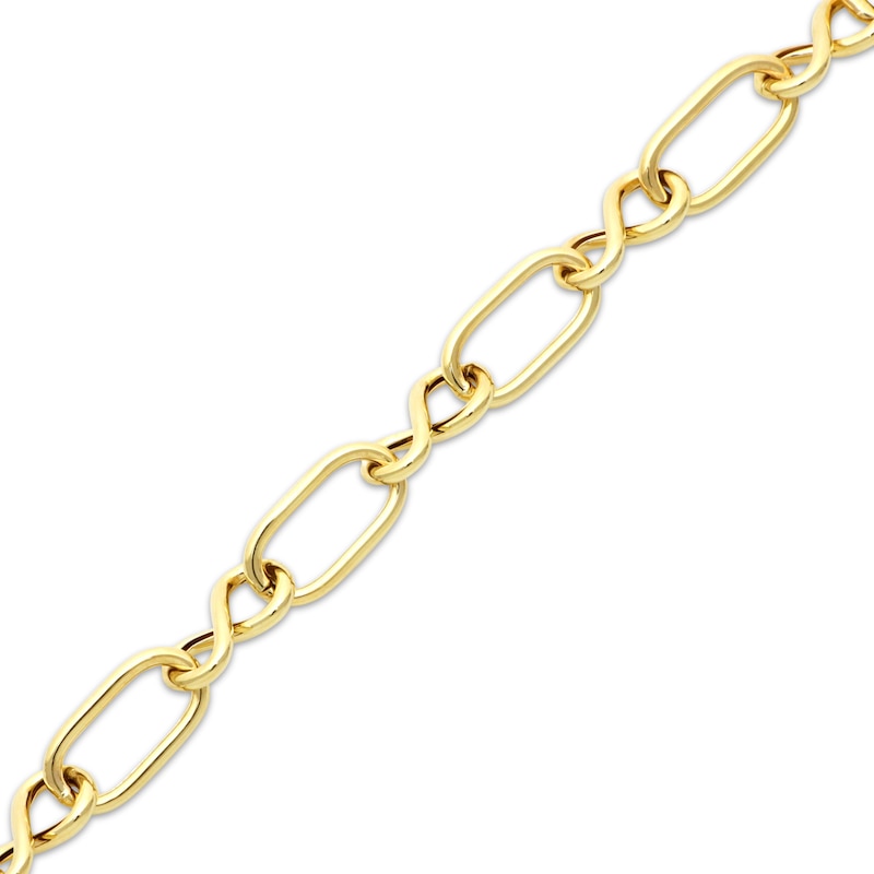 Main Image 2 of Hollow Infinity Link Bracelet 10K Yellow Gold 7.5&quot;