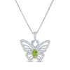 Thumbnail Image 1 of Marquise-Cut Peridot & White Lab-Created Sapphire Butterfly Necklace Sterling Silver 18&quot;