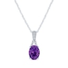 Thumbnail Image 2 of Oval-Cut Amethyst & White Lab-Created Sapphire Gift Set Sterling Silver