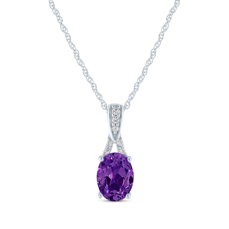 Main Image 2 of Oval-Cut Amethyst & White Lab-Created Sapphire Gift Set Sterling Silver