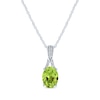 Thumbnail Image 2 of Oval-Cut Peridot & White Lab-Created Sapphire Gift Set Sterling Silver