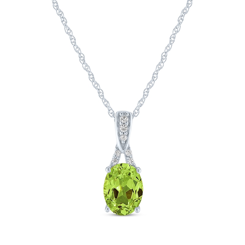 Main Image 2 of Oval-Cut Peridot & White Lab-Created Sapphire Gift Set Sterling Silver