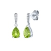 Thumbnail Image 4 of Pear-Shaped Peridot & White Lab-Created Sapphire Gift Set Sterling Silver - Size 7