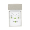 Thumbnail Image 5 of Pear-Shaped Peridot & White Lab-Created Sapphire Gift Set Sterling Silver - Size 7