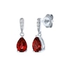 Thumbnail Image 4 of Pear-Shaped Garnet & White Lab-Created Sapphire Gift Set Sterling Silver - Size 7