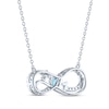 Thumbnail Image 3 of Oval-Cut Swiss Blue Topaz & White Lab-Created Sapphire &quot;Mom&quot; Infinity Necklace Sterling Silver 18&quot;