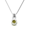 Thumbnail Image 2 of Peridot & White Lab-Created Sapphire Necklace Sterling Silver 18"