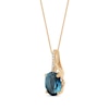 Thumbnail Image 2 of Oval-Cut London Blue Topaz & Diamond Accent Necklace 10K Yellow Gold 18&quot;