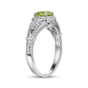 Thumbnail Image 1 of Cushion-Shaped Peridot & White Lab-Created Sapphire Ring Sterling Silver