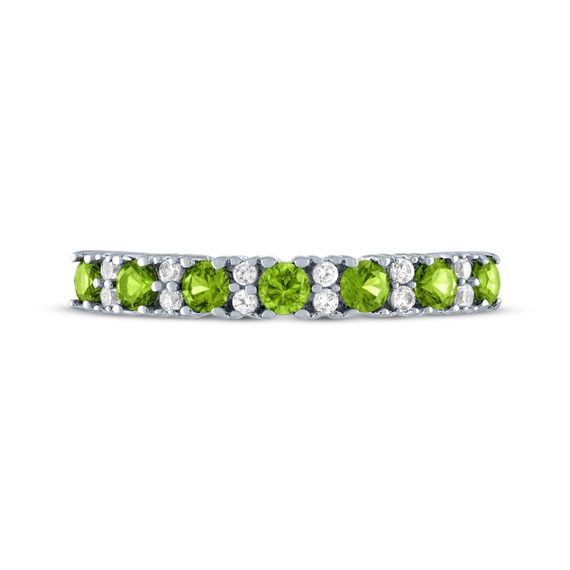 Peridot & White Lab-Created Sapphire Stackable Ring Sterling Silver