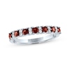 Thumbnail Image 0 of Garnet & White Lab-Created Sapphire Stackable Ring Sterling Silver