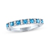 Thumbnail Image 0 of Swiss Blue Topaz & White Lab-Created Sapphire Stackable Ring Sterling Silver