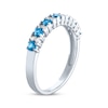 Thumbnail Image 1 of Swiss Blue Topaz & White Lab-Created Sapphire Stackable Ring Sterling Silver