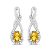 Thumbnail Image 2 of Oval-Cut Citrine & White Lab-Created Sapphire Twist Drop Earrings Sterling Silver