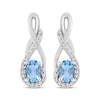 Thumbnail Image 2 of Oval-Cut Swiss Blue Topaz & White Lab-Created Sapphire Twist Drop Earrings Sterling Silver