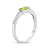 Thumbnail Image 2 of Baguette-Cut Peridot & White Lab-Created Sapphire Ring Sterling Silver