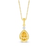 Thumbnail Image 0 of Pear-Shaped Citrine & Diamond Accent Necklace 10K Yellow Gold 18"