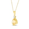Thumbnail Image 1 of Pear-Shaped Citrine & Diamond Accent Necklace 10K Yellow Gold 18"
