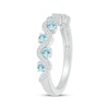 Thumbnail Image 2 of Aquamarine & Diamond Wavy Ring 1/8 ct tw Sterling Silver