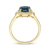 Thumbnail Image 2 of Cushion-Cut London Blue Topaz & Diamond Ring 1/6 ct tw 10K Yellow Gold