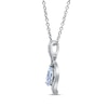 Thumbnail Image 2 of Pear-Shaped Aquamarine & Diamond Necklace 1/10 ct tw Sterling Silver 18”