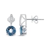 Thumbnail Image 0 of London Blue Topaz & Diamond Drop Earrings 1/20 ct tw Sterling Silver