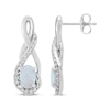 Thumbnail Image 3 of Oval-Cut Lab-Created Opal & White Lab-Created Sapphire Twist Drop Earrings Sterling Silver