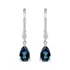 Thumbnail Image 2 of Pear-Shaped London Blue Topaz & White Lab-Created Sapphire Dangle Earrings Sterling Silver