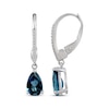 Thumbnail Image 3 of Pear-Shaped London Blue Topaz & White Lab-Created Sapphire Dangle Earrings Sterling Silver