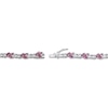 Thumbnail Image 3 of Marquise-Cut Rhodolite Garnet & White Lab-Created Sapphire Link Bracelet Sterling Silver 7.25&quot;