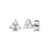 Thumbnail Image 1 of Lab-Created Opal Trio Stud Earrings Sterling Silver